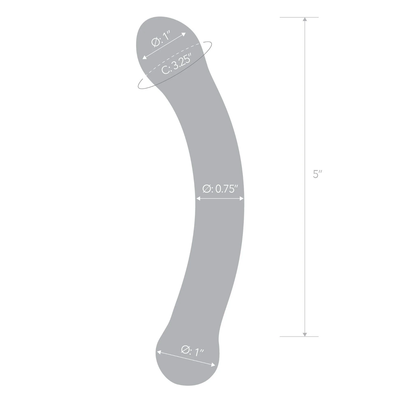 Dildo in Vetro - 6" Curved