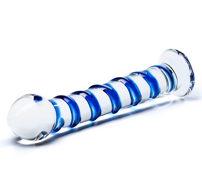 Dildo in Vetro - Blue Spiral