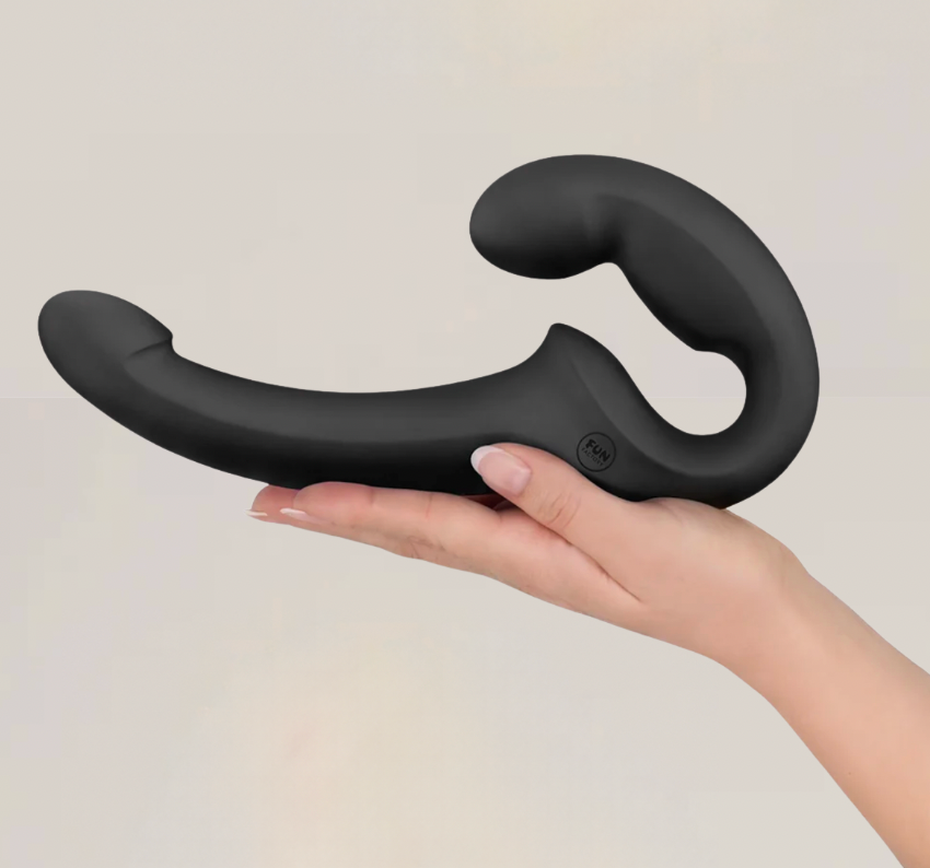 DuoMotion – Doppio Dildo Ergonomico Senza Imbracatura