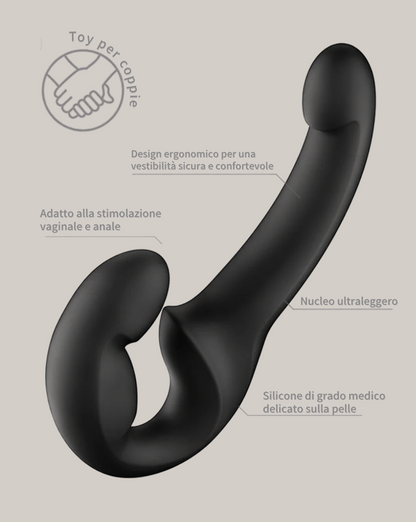 DuoMotion – Doppio Dildo Ergonomico Senza Imbracatura